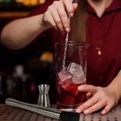 Verktygsset För Drinkar-Rostfritt stål cocktailblandningssked, muddler och jiggerset för hembartending