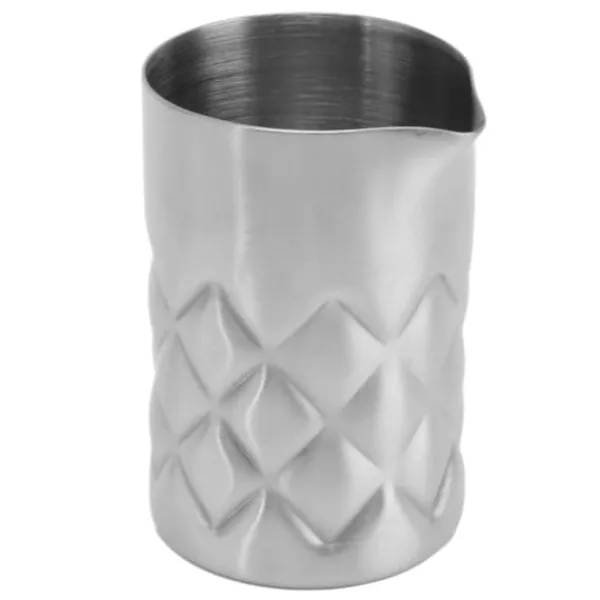 Drinkshakers & Drinkverktyg-Rostfritt stål cocktailblandningsglas med rutmönster och yttre skala - perfekt för fester och picknick