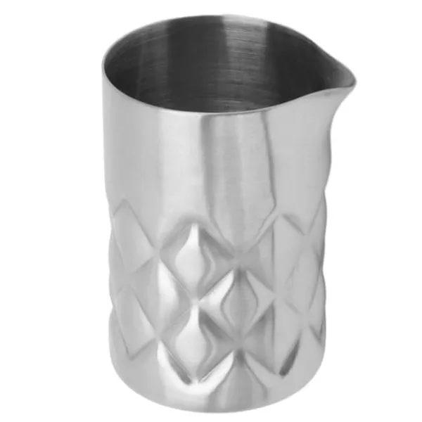 Drinkshakers & Drinkverktyg-Rostfritt stål cocktailblandningsglas med rutmönster och yttre skala - perfekt för fester och picknick