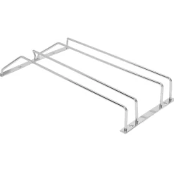 Vinflaskhållare-Rostfritt stål dubbelrad vinglas Ställvaruställ Hängande Stemware Hållare under skåpM