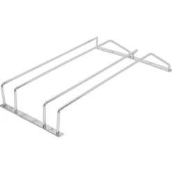 Vinflaskhållare-Rostfritt stål dubbelrad vinglas Ställvaruställ Hängande Stemware Hållare under skåpM