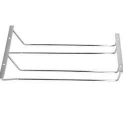 Vinflaskhållare-Rostfritt stål dubbelrad vinglas Ställvaruställ Hängande Stemware Hållare under skåpM