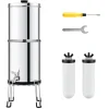 Vattenfilter-Rostfritt stål 2.25G bänkskivsvattenfilter, 2 filter, effektivt och hållbart, förbättra vattenkvaliteten i hemmet