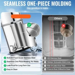 Vattenfilter-Rostfritt stål 2.25G bänkskivsvattenfilter, 2 filter, effektivt och hållbart, förbättra vattenkvaliteten i hemmet