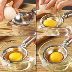 rostfritt stål äggokseparator filter äggvitor och äggulor sil avdelare köksredskap
