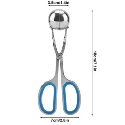 Rostfritt Stål Icke-klibbiga Köttbullar Risbollar Klipp Maker Form Köksverktyg (Blå)