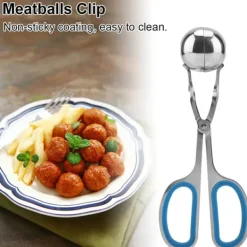 Rostfritt Stål Icke-klibbiga Köttbullar Risbollar Klipp Maker Form Köksverktyg (Blå)