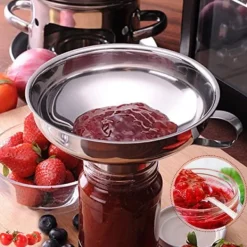 Rostfritt stål Konservtratt med bred mun Köksmatlagningsredskap Prylar Tratt med handtag för sylt