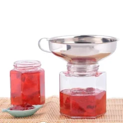 Rostfritt stål Konservtratt med bred mun Köksmatlagningsredskap Prylar Tratt med handtag för sylt