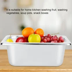 Tillbehör För Matservering-Rostfritt stål matbuffé tallrikar kastruller bricka fat hållare fyrkantig matbehållare