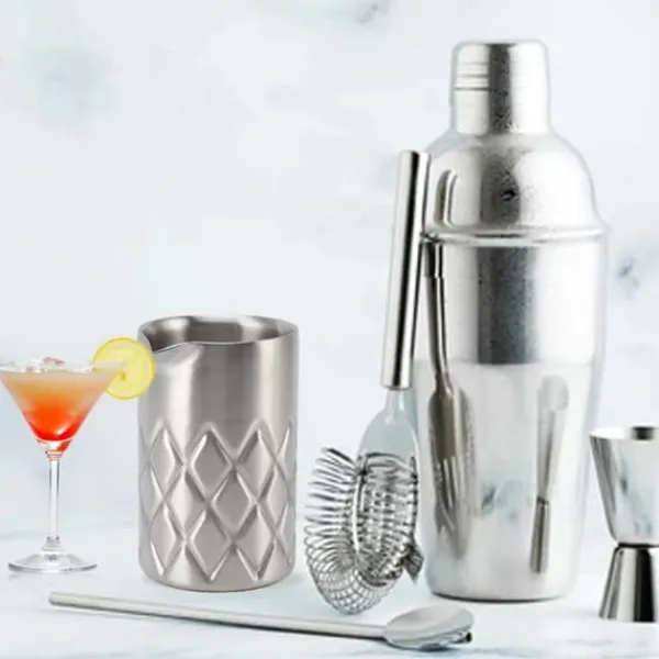Drinkshakers & Drinkverktyg-Rostfritt stål Mixing Glas Dubbelvägg Okrossbar Rostskydd Cocktail Mixing Glas för Hem Bar