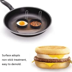 Rostfritt stål Non-Stick Egg Shaper Ringar - Set med 2, köksredskap