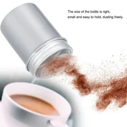 Sockerströare-Rostfritt Stål Pulver Shaker Kanna Kakao Socker Kaffe Peppar Krydda (Konkav S)