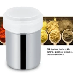 Sockerströare-Rostfritt Stål Pulver Shaker Kanna Kakao Socker Kaffe Peppar Krydda (Konkav S)