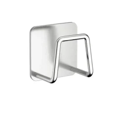 Köksorganiserare-Rostfritt Stål Svamphållare - Borstad Finish, Självhäftande för Köksbänk