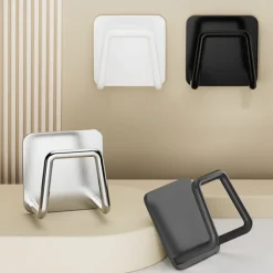 Köksorganiserare-Rostfritt Stål Svamphållare - Borstad Finish, Självhäftande för Köksbänk