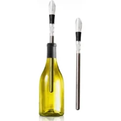 Vinluftare-Rostfritt stål vinflaska Chiller Stick med Pourer Chilling Stick vintillbehör