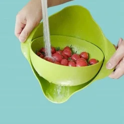 Durkslag & Silar-Roterande Durkslag och Skål - Grön