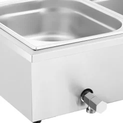 Matuppvärmare-Royal Catering - Bain marie - 2,000 W - 3 GN 1/2 - Tappkran - Glasskydd
