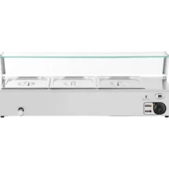 Matuppvärmare-Royal Catering - Bain marie - 2,000 W - 3 GN 1/2 - Tappkran - Glasskydd