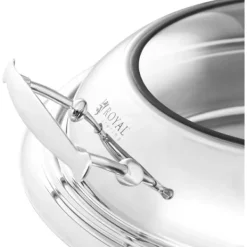 Matuppvärmare-Royal Catering - Chafing dish - Rund med visningsfönster - 5,5 L - 1 bränslecell