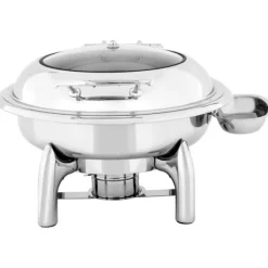 Matuppvärmare-Royal Catering - Chafing dish - Rund med visningsfönster - 5,5 L - 1 bränslecell