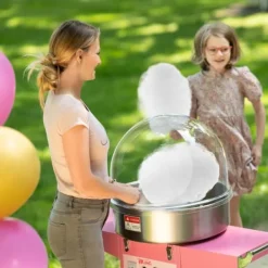 Royal Catering - Kraftfull sockervaddsmaskin med skål i rostfritt stål och värmelåda - 230 V, 1200 W