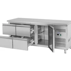 Royal Catering - Kylbänk - 403 l - 1 fack - 4 lådor - 179,5 x 71 cm - Klass B - Rostfritt Stål