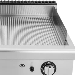 Gasdrivna Bordsgrillar-Royal Catering - Stekbord - Gas - Räfflad - 50–300 °C - Propangas / gasol / naturgas - Underskåp