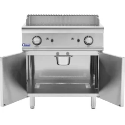 Gasdrivna Bordsgrillar-Royal Catering - Stekbord - Gas - Räfflad - 50–300 °C - Propangas / gasol / naturgas - Underskåp