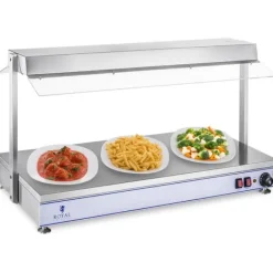 Matuppvärmare-Royal Catering - Värmeplatta med 4 halogenlampor - 2000 W - rostfritt stål