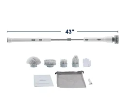 Golv- & Mattrengöring-280RPM/380RPM 2-växlad sladdlös elektrisk roterande golvskurmaskin med 4 borsthuvuden, 3 justerbara längder och vinklar