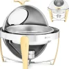 Tillbehör För Matservering-Rund bain-marie-värmare för pastabaserade rätter med rolltop-överdrag, 6 l