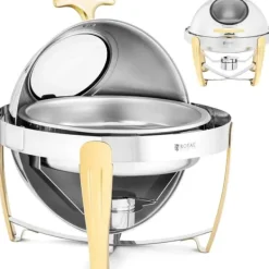 Tillbehör För Matservering-Rund bain-marie-värmare för pastabaserade rätter med rolltop-överdrag, 6 l