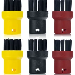 Rund Borstset för Ångtvätt 6-Pack – Effektiv Rengöring | Mångsidig Användning | Ersättningsdel för Kärcher SC 2, SC 3, SC 4