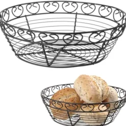 Rund dekorativ trådkorg för servering av bröd - Hendi 425862