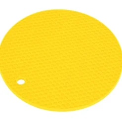 Karottunderlägg-Rund Formmatta Livsmedelskvalitet Förtjockad Silikon Placematta Isoleringsdyna Mikrovågsugnsmatta Gul