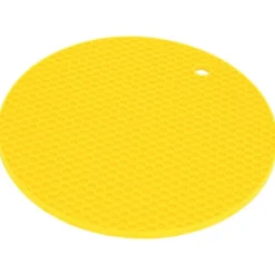 Karottunderlägg-Rund Formmatta Livsmedelskvalitet Förtjockad Silikon Placematta Isoleringsdyna Mikrovågsugnsmatta Gul