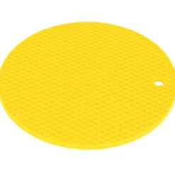 Karottunderlägg-Rund Formmatta Livsmedelskvalitet Förtjockad Silikon Placematta Isoleringsdyna Mikrovågsugnsmatta Gul