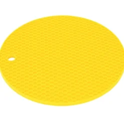 Karottunderlägg-Rund Formmatta Livsmedelskvalitet Förtjockad Silikon Placematta Isoleringsdyna Mikrovågsugnsmatta Gul
