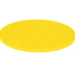 Karottunderlägg-Rund Formmatta Livsmedelskvalitet Förtjockad Silikon Placematta Isoleringsdyna Mikrovågsugnsmatta Gul