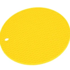 Karottunderlägg-Rund Formmatta Livsmedelskvalitet Förtjockad Silikon Placematta Isoleringsdyna Mikrovågsugnsmatta Gul