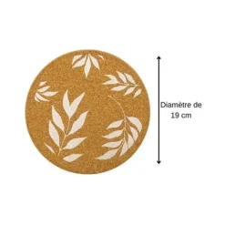 Rundt underlag i kork 19 cm Fackelmann