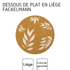 Rundt underlag i kork 19 cm Fackelmann