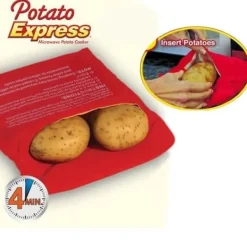 Påsar För Ångkokning-Sachet de Cuisson - Potato Express - Housse Rapide - Fiber av Polyester - 25x19 cm - 4 Potatisar