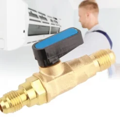 1/4SAE Verktyg för luftkonditionering, kylskåp, köldmediumreglerventil, adapter, fluorkulventil