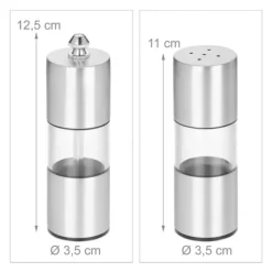 Salt- och kryddkvarnset, 15x10x5 cm, Silver