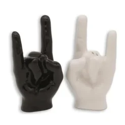 Salt- och pepparkvarn i keramik Rock Hand - Vit