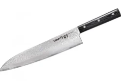 SAMURA Köksknivar-67-lagers Damaskus Grand Kockkniv - 9,4" (240 mm) Japanskt stål Kökets mästerverk för precisionsskärning och kulinarisk excellens