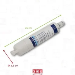 Whirlpool Kylskåp-SBS002 kompatibelt vattenfilter för BAUKNE Kyl - Frys